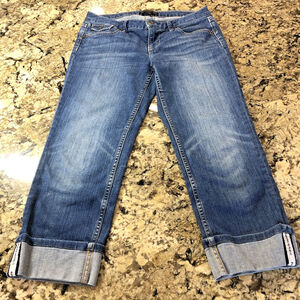 Size 4 X 21.5 Banana Republic Women’s Jean Capri Folded Cuffs Stretch CN